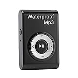 IPX8防水MP3プレーヤー、バッククリップ付きの音楽プレーヤー、8GBメモリに組み込まれ、水中MP3サーフィン用、水泳ウォータースポーツ、ランニング用のヘッドフォン付きMP3 (黒)