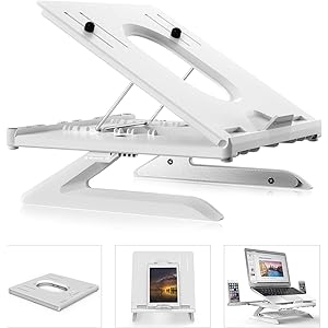 ノートパソコン スタンド PCスタンド 折りたたみ式 9段の角度調節可能 高さ調整可能 省スペース スマホ/キーボード/マウス収納 多機能 滑り止め 安定性抜群 優れた放熱性 スマホスタンド付き 持ち運びに便利 姿勢改善 腰痛/猫背解消 人間工学設計 ノートパソコン/タブレット/本/スマホに対応 タブレット スタンド 多用スタンド ラップトップスタンド PCホルダー 折り畳み式 10KG耐荷重 12~17インチのデバイスに対応 MacBook/iPad/Kindle/HUAWEI/ASUS/Samsung/Microsoft Surface/Sony/HP/Dell/Lenovo/lets note/dynabookに対応 白