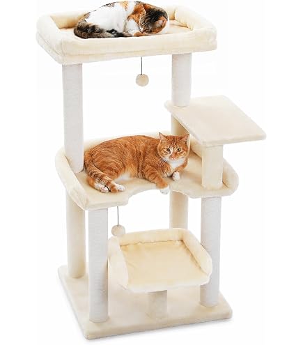 Amazon | LULUCAT キャットタワー 据え置き おしゃれ クッション入り