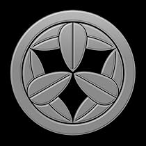 Amazon.co.jp: 蒔絵シール 家紋 ステッカー「丸に九枚笹/BK 30mm」黒