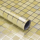 B-PING 台所用壁紙シート キッチンシート 防水防火 洗面台 トイレまわりも適用 インテリア DIYリフォーム 高品質 高級感 (ゴールデン)