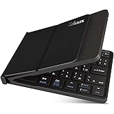 Bluetoothキーボード 折り畳み式 ワイヤレス タブレット ipad スマホ キーボード マルチペアリング USB 充電式iOS/Android/Windows/Mac対応 無線 コンパクト 超軽量 薄型 レザーカバー 手帳型 スタンド付 (ブ