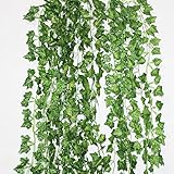 LJY 16 Pack Artificial Greenery Ivy Vine Leaves Garland for Wedding Party Garden Wall Christmas Deco