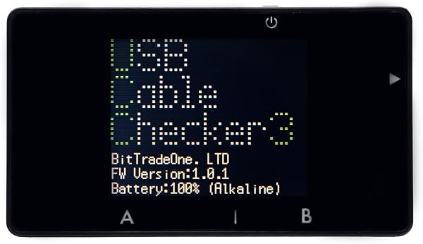 BitTradeOne USB4対応 USB Cable Checker3 EPS対応等も確認可能 ポートのチェックも可能 単四乾電池x2動作(別売) 約 70 × 40 × 22 mm ADUSBCIM3 - 1