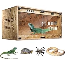 爬虫類ケージ　804040 ゲージ 爬虫類 ケージ 80x40x40cm木製飼育ケージトカゲ 飼育セット 通気