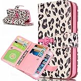 UNEXTATI iPhone 5C ケース 高品質 PUレザー 手帳型ケース 保護カバー カード収納 液晶保護 防塵 Apple iPhone5C 用 Case Cover (P11 ピンク)