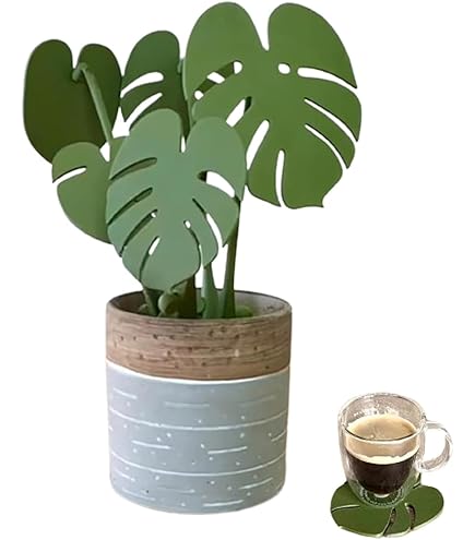 Amazon｜3Dプリントかわいい植物コースターセット デスク用 葉っぱ