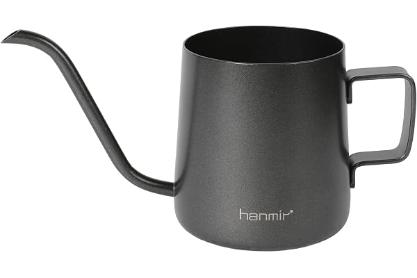 Smilemoon コーヒーポット ミニ ドリップ コーヒーケトル 細口ポット ステンレス製 250ML グースネック 注ぎ口 ポータブル 旅行用/キャンプ用/オフィス用 吊り下げ式 耳 ハンド 注ぎやすい ブラック