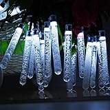 Isightguard ツラライルミネーション ソーラーライト 30電球 5メートル文字列ライト アウトドアガーデンパティオ クリスマス飾り (ホワイト)