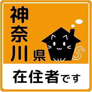 mitas 神奈川 在住ステッカー 反射 イタズラ防止 シール ねこ オレンジ (860) STKE3629-OR