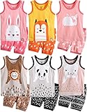 [Vaenait Baby]キッズ12ヶ月-7歳綿100％ルームウェアノースリーブパジャマ寝間着上下セットBobo Dolphin Pink XS