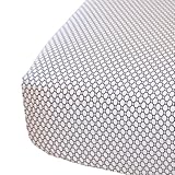 オリバーB OBS0300ジオサークルベビーベッドシート - ホワイトとネイビー