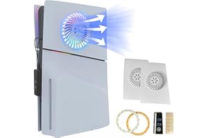 新型 PS5 Slim用フェイスプレート【新登場ps5 slim 冷却ファン】AriKroii 冷却口付き RGBランプ付 PS5 Slim用 USBハブ*2付 放熱対策 PS5 ディスク版用 交換用フェイスプレート新型 PS5交換用サイドプレート 