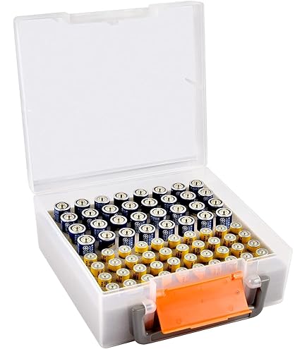 GlossyEnd 2-Pack Battery Organizer - Clear Plastic Case Holds 37 Batteries Total For AA, AAA, C, D & 9V