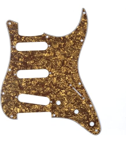 Amazon.co.jp: ストラト用アノダイズドピックガードGoldゴールド