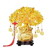 招財樹 金のなる木 黄水晶 シトリン 風水置物 インテリア 金運祈願 開運 商売繁盛祈願 パワーストーン お礼 新年 贈り物 (招財樹03)