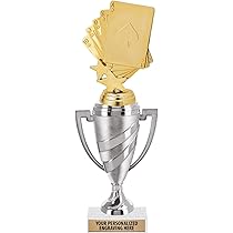 Amazon | Crown Awards ポーカートロフィー 10インチ シルバー