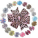 女性のための20PCSファッショナブルなヒョウプリントリボンのヘアアクセサリー