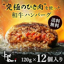 【送料無料(本州)】究極のひき肉で作る 牛100% ハンバーグステーキ 120g×12個入り (プレーン120g)