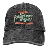 大人 デニム キャップエンチャント アン ザ シー 海 今季最新 ダンス レジャー・キャップ オールシーズン 紫外線対策 日よけ 小顔効果 プリント付き 無地 ブラック