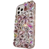 Amazon.co.jp: ピンク ラインストーン iphone 14 Pro 用 ケース