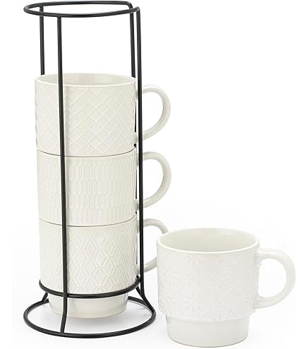 Coloch Set of 6 Christmas Coffee Mugs Cups, 12 Oz Ceramic