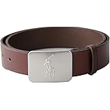 (ポロ ラルフローレン)POLO Ralph Lauren ベルト レザー バックル ポニーマーク ラルフローレン ブラウン×シルバー 34 [並行輸入品]