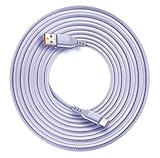 LTG スマホ ケーブル A-TO-C Type-C 長さ5m 1.6m NEK 6A SPEED 急速 充電器 ライトニング Micro-USB スマホアクセサリー 7986755 (ライトパープル, 1type-C(5m))