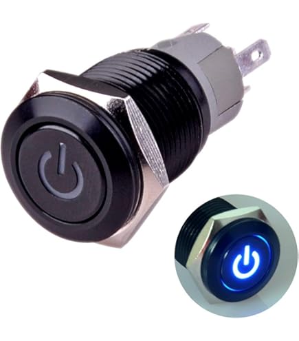 Amazon | マル信無線電機 押しボタンスイッチ OFF-ON 黒 MS-358-1