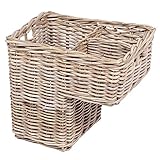 ウィッカー長方形階段Basket with divider in Koobooグレー