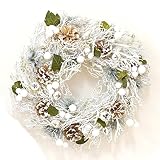 Merci la fleur ドライフラワー リース 完成品 クリスマスリース スノー（M）