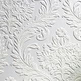 Brewster RD80027 Anaglypta Paintable Large Traditional Damask Wallpaper, 21-Inch by 396-Inch, White 