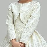 JJ-Factory織り柄がとってもエレガントな ゴールド ボレロ キッズ ボレロ 子供ドレス 発表会 結婚式 (110cm)
