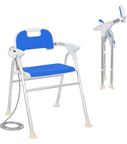 Amazon | OSJ シャワーチェア 折りたたみ 5段階高さ調整 耐荷重150kg