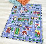 Handcraft Rugs-Grey Kids Rugs. Driving Skills/Play Time Race Track Road Rug. Rubber Back/ Non-Slip. 