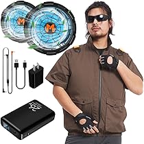 Amazon.co.jp: 空調作業服 26V高電圧出力 2025年 ファン付き作業