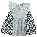 《春夏対応》 nico hrat(ニコフラート) 製品洗い加工済み 42/2天竺チェックボーダーチュニック 130cm /BK NO.B-270115