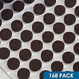 RokハードウェアHeavy Duty自己粘着フェルトパッドのバンパー、直径3 / 8インチ、1 / 8インチ高さ、ラウンド、ブラウン、パック168 – rokfeltp38brn