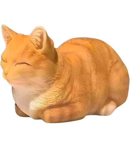 Amazon.co.jp: 猫の置物 香箱座り(こうばこずわり)猫(茶トラ