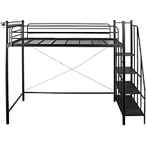 Amazon｜タンスのゲン ロフトベッド ハイタイプ シングル 大人用 階段