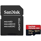 Sandisk Extreme Pro microSDXC, SQXCZ 512GB, V30, U3, C10, A2, UHS-I, 170MB/s R, 90MB/s W, 4x6, SD adaptor, Lifetime Limited, 