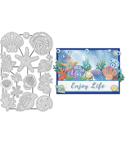 Amazon.co.jp: MAYJOYDIY 夏 海洋生物 カッティングダイ ステンシル