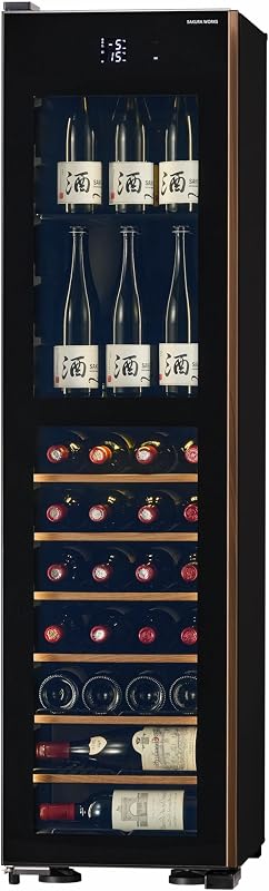 さくら製作所 氷温M5 ワインセラー 日本酒セラー 50本収納 コンプレッサー式 2温度管理 マイナス5℃ 氷温対応 IoT連携 GX50DM525-LH-B (左開き, ブラック)