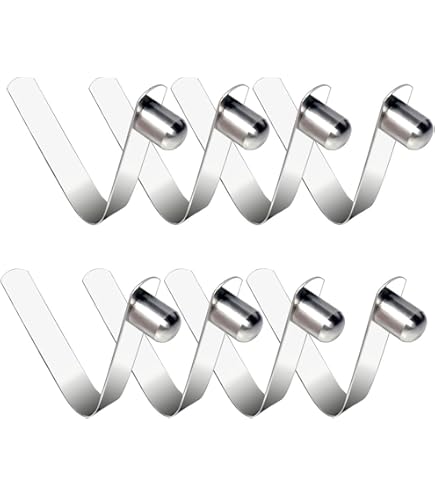 Generic 5X /Set Double Buttons Clip für Kayak Paddle, Snap Spring Clips, Tent Pole Clip/Zeltstangen Clips - Silber, 6mmx 7mm