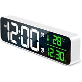 AMIR Digital Clock Large Display, Newest 10.5'' Digital Wall Clock for Living Room, Temp & Date Display Wall Electronic Clock