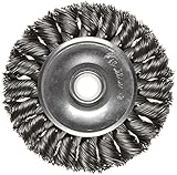 Weiler Dualife Standard Wire Wheel Brush, Round Hole, Steel, Partial Twist Knotted, 3" Diameter, 0.0