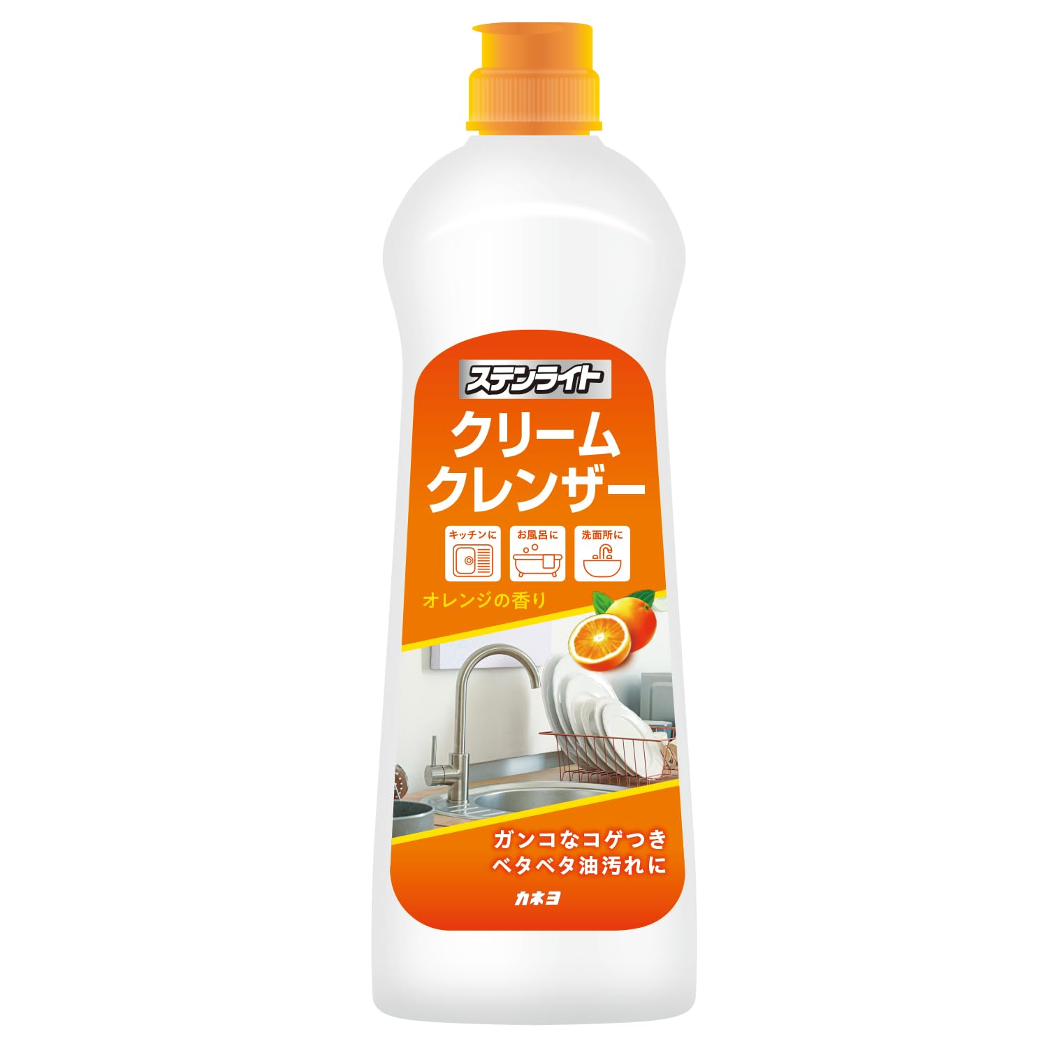 【75%OFF】【128円】 カネヨ石鹸 液体クレンザー ステンライト クリームクレンザー オレンジの香り 400g