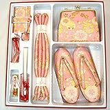 七五三 絵羽柄はこせこセット 3サイズ6色/L(7歳用21cm) ピンク