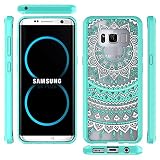 S8 +ケース、サムスンギャラクシーS8プラスケース - レトロトーテムマンダラ花柄クリア[アクリル] PCハードバックTPUシリコンソフトバンパー透明ケースバブルフリースクリーンプロテクターアーマー