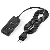 Amazon.co.jp: サンワダイレクト 電源タップ 3個口 2m マグネット 雷